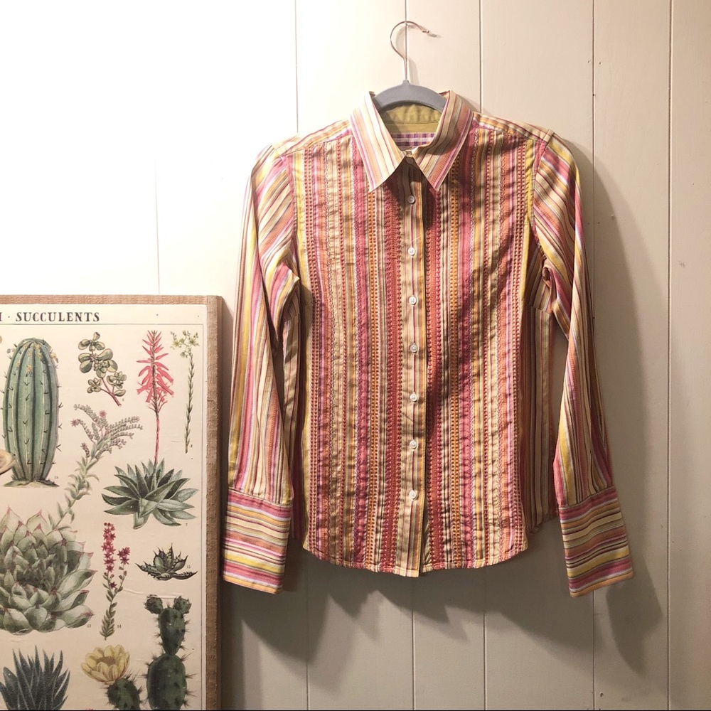 Robert Graham Ladies Button Down Striped Top XS